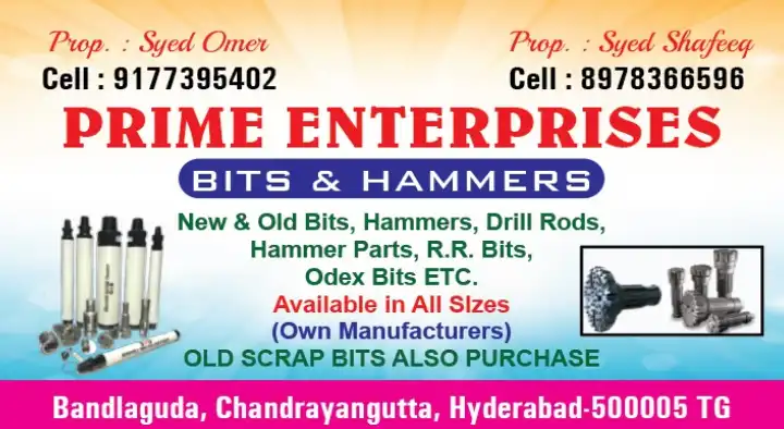 Prime Enterprises Bits and Hammers near Chandrayangutta in Hyderabad
